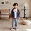 Sudadera con capucha de mezclilla tejida informal nueva para niños Primavera y Otoño Ropa de Otoño Conjunto de Dos Piezas de Moda para Niños y Niñas de un Año