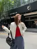 Cardigã Cinza Tricô Feminino Novo Outono Peça de Roupa Externa Suéter Casaco Outono/Inverno Estilo Universitário Tamanho Único
