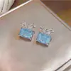 Brincos de Tarraxa de Laço com Zircônia Super Brilhantes Moda Verão Doce Fresca Versáteis Leve Luxo Toque de Alto Padrão Acessórios de Brincos de Nicho