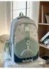 Mochila Nueva Estilo Japonés Ins de Alto Valor Estético, Colores Frescos y Dulces Bloqueados por Color para Estudiantes de Secundaria y Preparatoria, Mochila Ligera de Viaje
