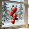 Xinuo JDT-A615 pegatina electrostática de cristal con fresas acuarela para comercio exterior, decoración de ventanas de cocina, sala de estar, dormitorio