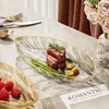 Plato de Frutas Creativo Transfronterizo, Plato Transparente de Lujo Ligero para Hogar con Eliminación de Huesos, Plato de Grado Alimenticio para Snacks y Postres, Plato de Frutas de Lujo Ligero para Restaurante