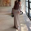 Nuevo Conjunto de Verano 2026 Estilo Coreano para Mujer con Diseño Holgado, Cuello Superpuesto, Top sin Mangas, Camiseta y Falda