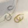 Brincos de Design de Nicho de Luxo Leve Estilo Francês Personalidade Moda Minimalista Brincos de Corrente em Forma de C Brincos de Tarraxa de Alta Qualidade