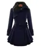 Abrigo largo de lana de gran tamaño europeo y americano para primavera, abrigo de lana de doble botonadura para mujer, abrigo de estilo coreano para mujer, abrigo para mujer