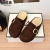 Zapatos Birkenstock Retro de Cuero Genuino con Suela Gruesa para Mujer 2026 Otoño/Invierno Nuevo Estilo Forro de Felpa Usables en Interiores y Exteriores Zapatillas Cerradas Cálidas de Terciopelo