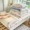 Conjunto de Três Peças 100% Algodão para Dormitório Universitário Lençol de Cama Capa de Edredom Lençol com Elástico para Cama Suspensa Protetor de Colchão Enchimento de Edredom Conjunto de Seis Peças