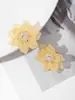 Nuevos Pendientes de Flor de Doble Capa Dulces y Frescos Pendientes Sencillos y Generosos Para Combinar con Todo Joyería