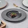 Kaibaiya Prato para Jantar de Bife Ocidental Prato Raso Redondo Imitação de Porcelana Prato de Melamina A5 Restaurante Louça