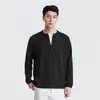 Suéter Masculino de Outono Novo Texturizado Canelado Solto Casual com Gola Henley e Mangas Longas