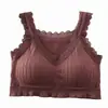 Ropa Interior Femenina Antideslizante de Encaje Encaje Espalda Hermosa Base Recogida Almohadilla Gruesa para el Pecho Envoltura del Pecho Sin Tirantes Femenina Comercio Exterior