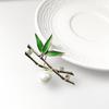 Festival de arranha-céus broche de bambu estilo chinês pérola brilhante corpete mulheres luxo elegante terno casaco pin acessórios