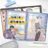 Pareja Verde Chica Hermosa 16K Cuaderno de Cuero Página a Todo Color Anime Dibujos Animados Cuaderno de Cuero Bloc de Notas para Estudiantes