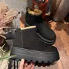 Botas de Neve de Pelo de Coelho Genuíno para Mulheres 2025 Inverno Novo Botas Slim de Camurça com Solado Grosso para Mulheres Botas Casuais para Mulheres Botas Femininas com Forro de Lã