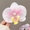 Didy No Tiene Miedo del Mismo Pasador Verde de Phalaenopsis Flor Lateral Flor Artificial Tocado Accesorios para el Cabello de Viaje a la Costa