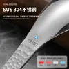 Colher de palácio martelada em aço inoxidável 304 com furo para pendurar retrô, colher bússola estilo chinês, espessada para uso doméstico, colher de jantar, colher de sopa