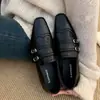 Mocasines de Moda Retro Estilo Nuevo Zapatos de Vestir para Mujer Cuadrados de Punta Tacón Bajo Slip-On