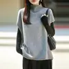 Chaleco de punto de lana pura para mujer, nuevo otoño/invierno 2026, cuello semi-alto, sin mangas, tipo jersey, chaleco para superponer