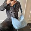 Bolsa de Ombro Casual da Moda para Mulheres 2025 Nova Versátil para o Dia a Dia Bolsa Tote Transversal Comércio Exterior Simples Cor Sólida