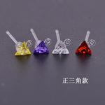 韩版百搭粘钻透明树脂耳针 时尚气质防过敏耳钉耳环DIY饰品配件