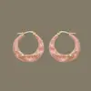 Pendientes de Círculo Irregular Esmaltados en Rosa Estilo Pintura al Óleo, Modernos, Dulces, de Alta Gama, Pendientes Geométricos para Mujer