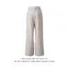 Pantalones de Lana de Pierna Ancha Rayados Adelgazantes de Moda Estilo Old Money con Efecto de Caída, Pantalones Largos Casuales de Cintura Alta para Otoño, Pantalones Casuales de Traje