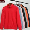 Suéter de cuello alto con logo estampado abrigo de trabajo para hombres y mujeres otoño e invierno forro polar cremallera cárdigan ropa de trabajo