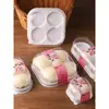 Caixa de embalagem Xue Meiniang 1 2 34 peças com bandeja de papel Pastel de Gema Flocos de Carne Bolos Pequenos Daifuku Bolas de Creme Tortas de Ovo Caixa de Embalagem