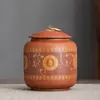 Bote de Arcilla Morada para Té, Tamaño Grande, Capacidad de Media Libra, Tarro Sellado a Prueba de Humedad, Caja para Té Suelto, Bote Vacío, Tarro para el Hogar