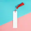 Marcadores de página criativos para presentes, marcadores de página práticos de metal e alumínio DIY, materiais em branco, borlas coloridas, adequados para estudantes usarem enquanto leem