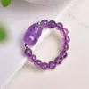Anillo Pixiu de Cristal Natural, Cristal Rosa, Amatista, Cristal de Fresa, Citrino Anillo Elástico, Versátil para Hombres y Mujeres Al por Mayor