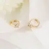 Suministro Directo de Fábrica Estilo Coreano Estilo Ins Brazaletes para Oreja Chapados en Oro de 14K Microincrustados con Circonia Huella de Oso Mariposa Aros Pendientes Venta al por Mayor en Stock