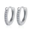 Brincos de prata esterlina S925 brincos de fivela de orelha redondos geométricos simples moda transfronteiriça brincos de joias de moissanite mulheres atacado