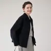 Casaco de Lã Dupla Face 2026 Estilo Old Money Novo para Mulheres, Versão Curta para Figuras Baixas, Versátil, Slim-Fit, Jaqueta Simples de Lã