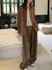 Estilo Old Money Camisa de Lino Rayada Tejida por Color para Mujer Otoño/Invierno 2026 Nuevo Simple Perezoso Manga Larga Top de Temperamento para Vestir en Capas