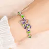 Pintura al óleo de diamantes de gran venta transfronteriza Pulsera de flor colorida de circón para mujer Pulsera europea y americana Pulsera de lujo de alta gama para mujer
