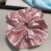 Celebridad de Internet Nuevo Estilo Talla Grande Simple Perlado Satén Ala Grande Sombrero Anillo para el Cabello Intestino Grueso Flor para la Cabeza de Alta Calidad Cuerda para Recoger la Cola de Caballo
