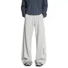Pantalones impermeables forrados de polar para otoño e invierno, pantalones de trabajo rectos holgados de moda para hombre, pantalones casuales gruesos