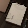 Suéter de cachemira amigable con la piel para hombres de mediana edad y jóvenes, cuello semialto, listo para usar, tejido sin costuras, capa base casual de alta gama
