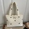 Bolsa de Ombro Estilo Coreano Estilo Ins Modelo Novo 2026 com Laço, Grande Capacidade, Bolsa Tote Feminina de Alto Valor, Fashion