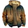 Sudadera con capucha con estampado multicolor europeo y americano, impresión digital 3D, forro marrón, chaqueta de algodón