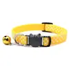 Collar para perro de 1 cm de ancho con patrón de puntos y cascabel, collar antipérdida con hebilla de cabeza de gato, collar para mascotas al por mayor