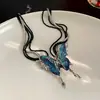 Collar Elegante con Colgante de Mariposa para Chica Popular, Cadena para Clavícula Apilada de Múltiples Capas con Cuentas, Collar Nuevo Personalizado