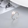 Anillo de Plata S925 Transfronterizo Perla de Agua Dulce Chaoren para Mujer Accesorios de Microincrustación DIY Anillo de Moda Versátil Joyería Air-rest