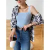 Chaleco de Punto Blanco para Mujer en Verano, Tirante Grueso sin Mangas, Tirante Pequeño, Top Corto Sexy Adelgazante Exterior