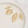 Colgante de Hoja Texturizada Color Duradero Relleno de Oro 14K Colgante de Hoja de Ginkgo Accesorios para Pendientes Pinza de Pelo Hechos a Mano para DIY