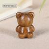 Talla de Sándalo Verde Oso de los Deseos Adornos de Escritorio Sándalo Oso sin Rostro Colgante DIY para Coche Artesanías Culturales de Madera para Jugar