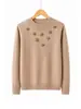 Moderna y elegante blusa de invierno gruesa y cálida de cuello medio para madres, suéter cálido versátil todo en uno de forro polar para mujeres de mediana edad y mayores