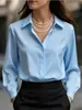 Camisa Blanca Antiarrugas para Mujer Otoño e Invierno 2025, Manga Larga, Gama Alta, Ropa Formal Profesional, Camisa para Entrevista de Cualificación Docente