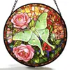 Pingente de Vidro Colorido da Mariposa Deus da Lua Transfronteiriço Ornamento de Vidro para Pendurar em Casa Decoração de Janela Pegador de Sol para Jardim